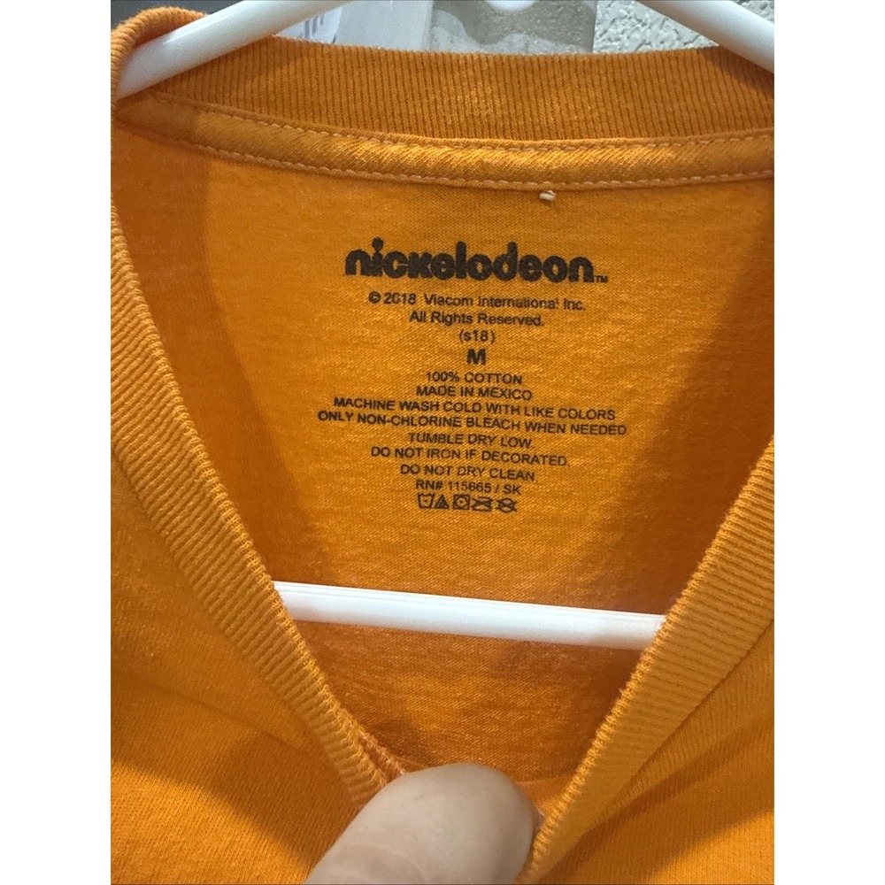 Nickelodeon 90s Men Nicktoons Orange Long Sleeve Shirt Rugrats Hey Arnold M - Picture 2 of 3